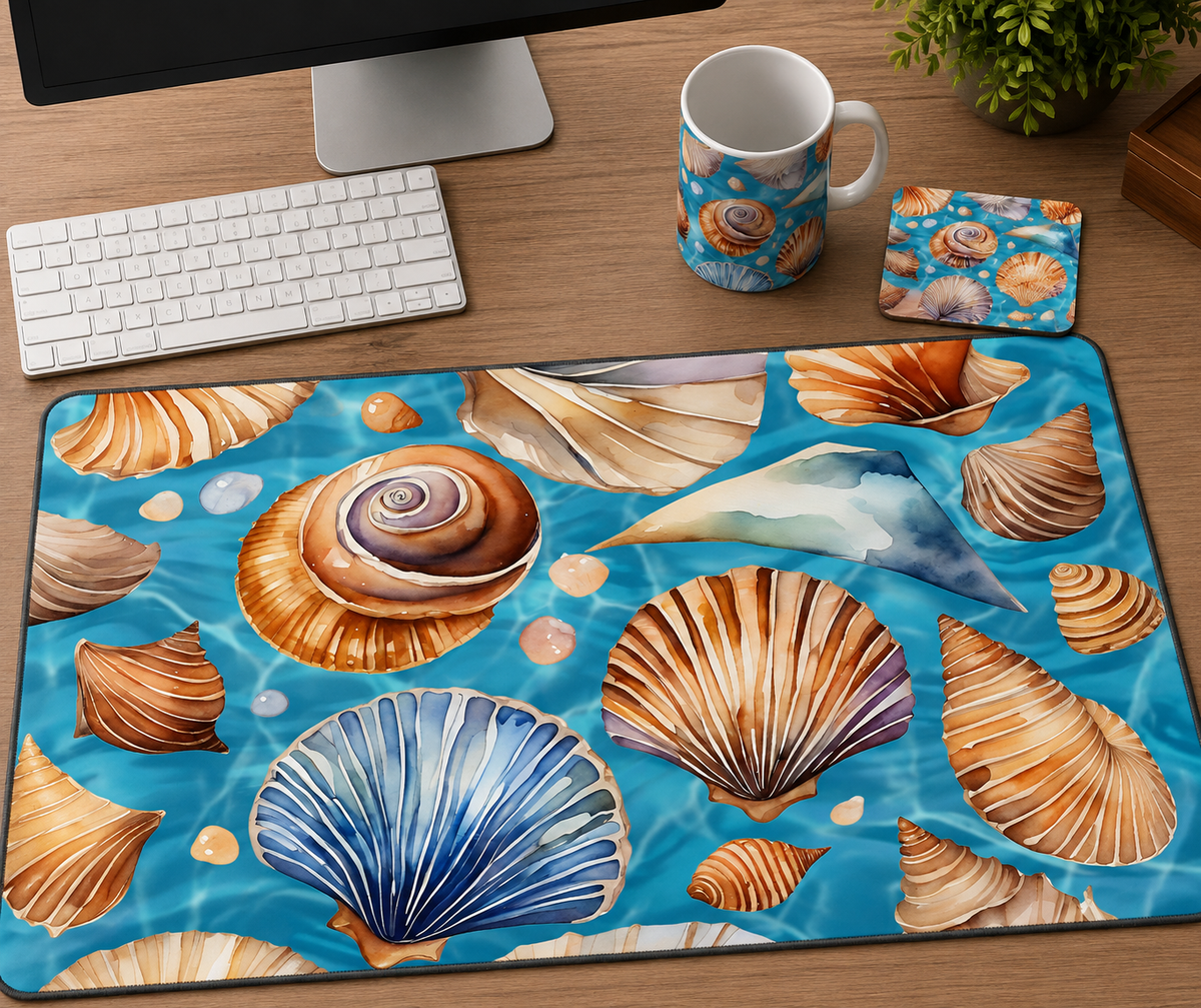 Office Desk Set - Desk Mat, Coffee Mug and Coaster