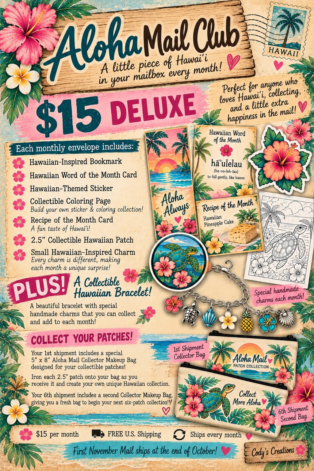 🌺 Aloha Mail Club – $15 Deluxe