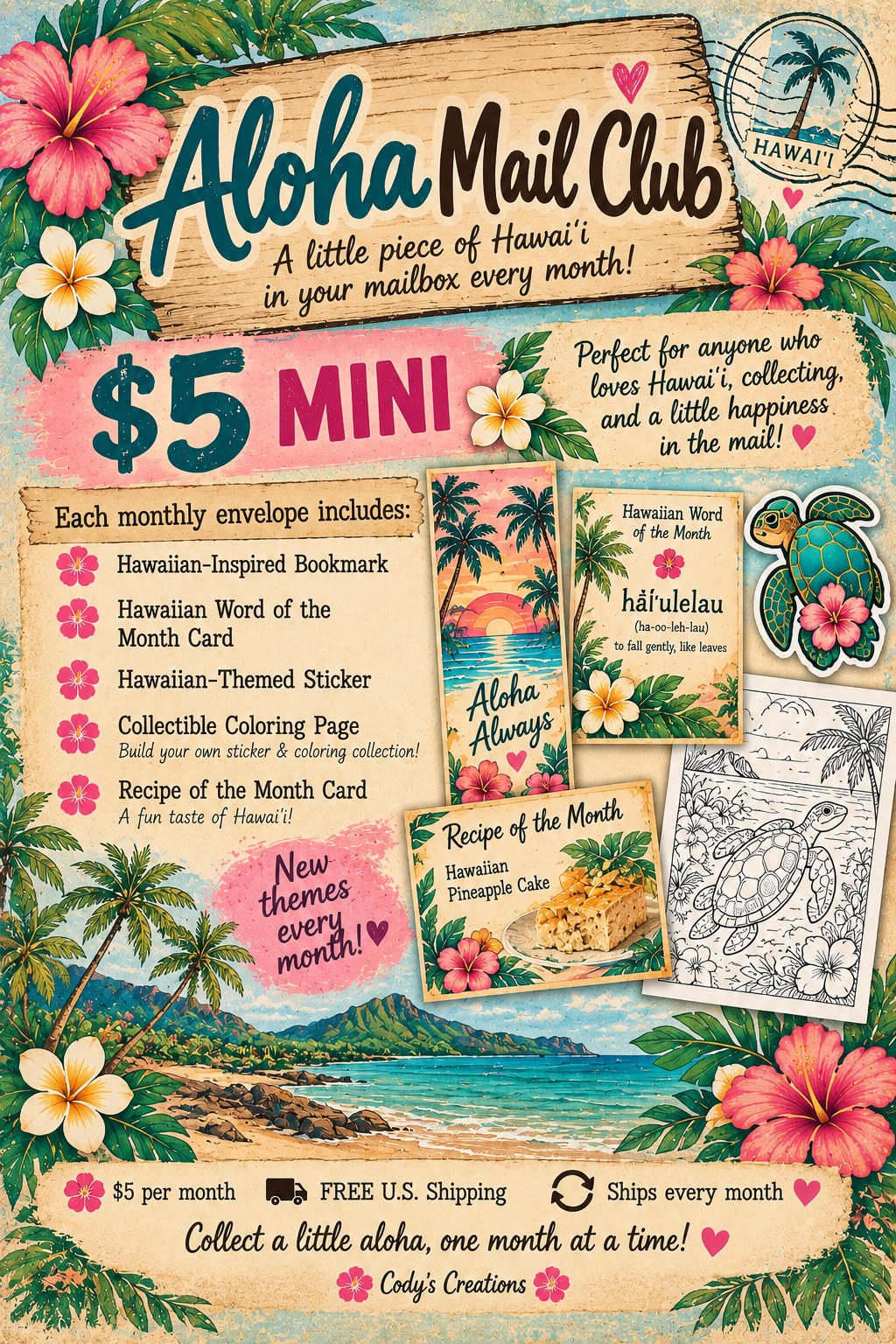 🌺 Aloha Mail Club – $5 Mini
